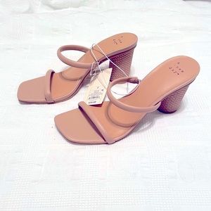 Strappy, textured block heel sandal- Brand new